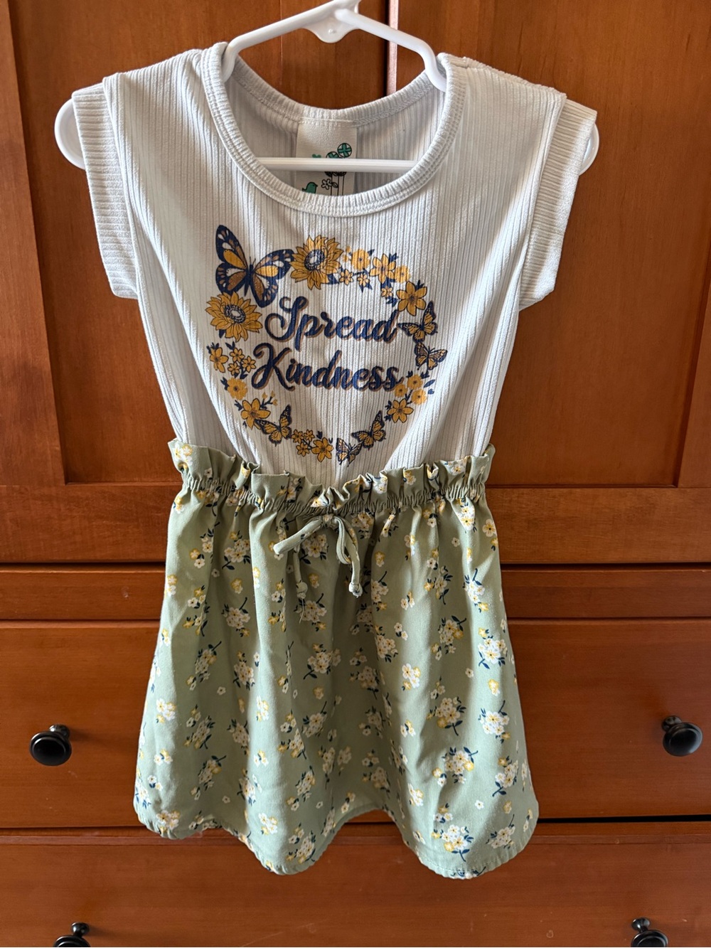 Lily Bleu Spread Kindness Floral Dress 2T Sage Green